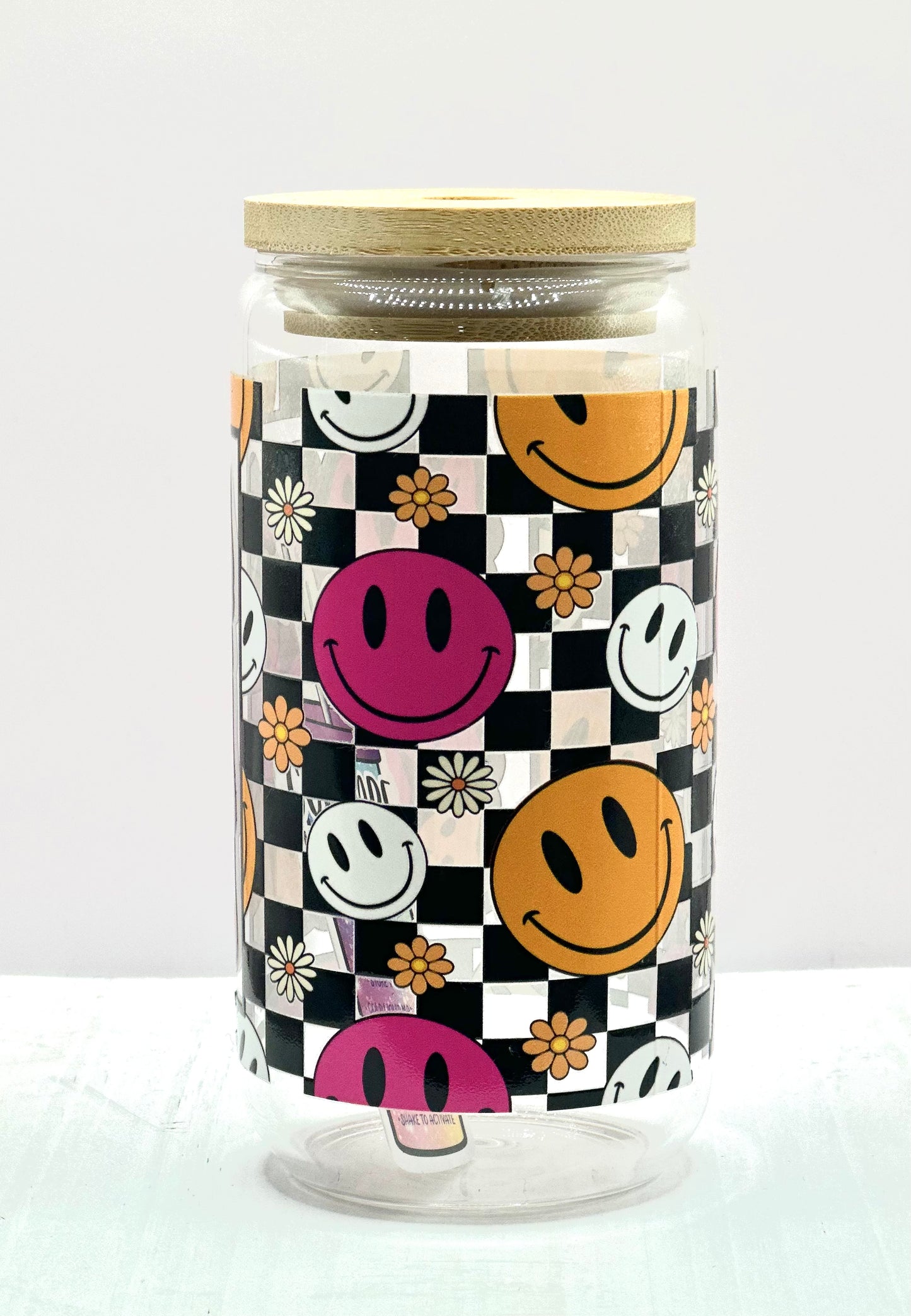 Mama to Bruh Glass Cup w/ Lid