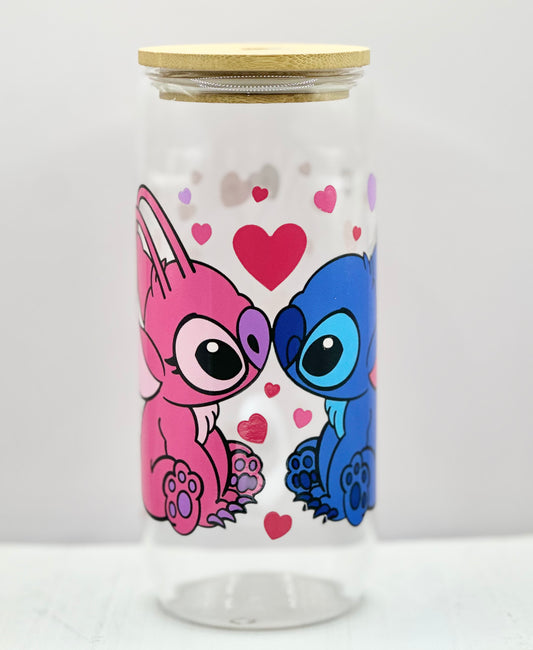 Alien Sweethearts Glass Cup w/ Lid