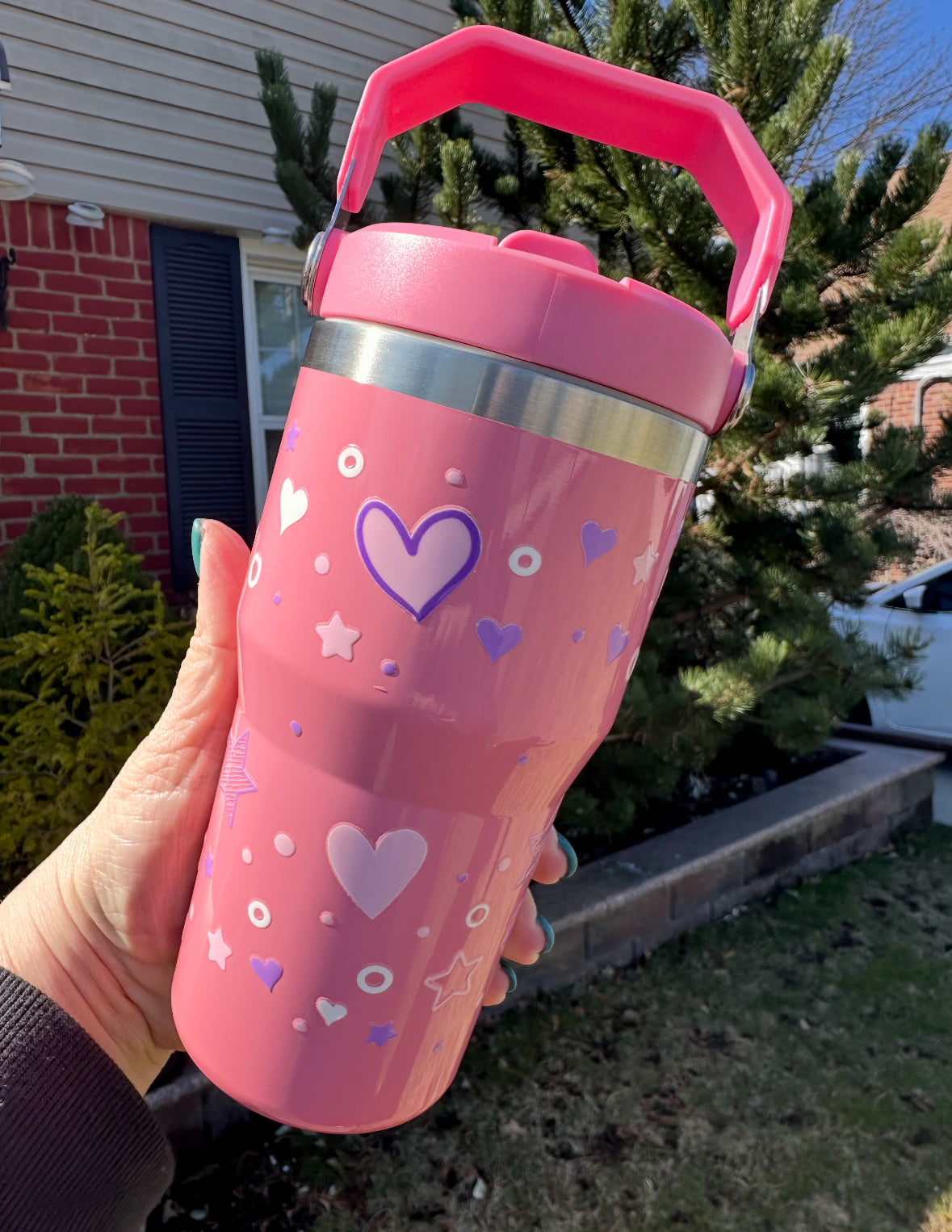 Hearts & Stars - Flip Straw Tumbler
