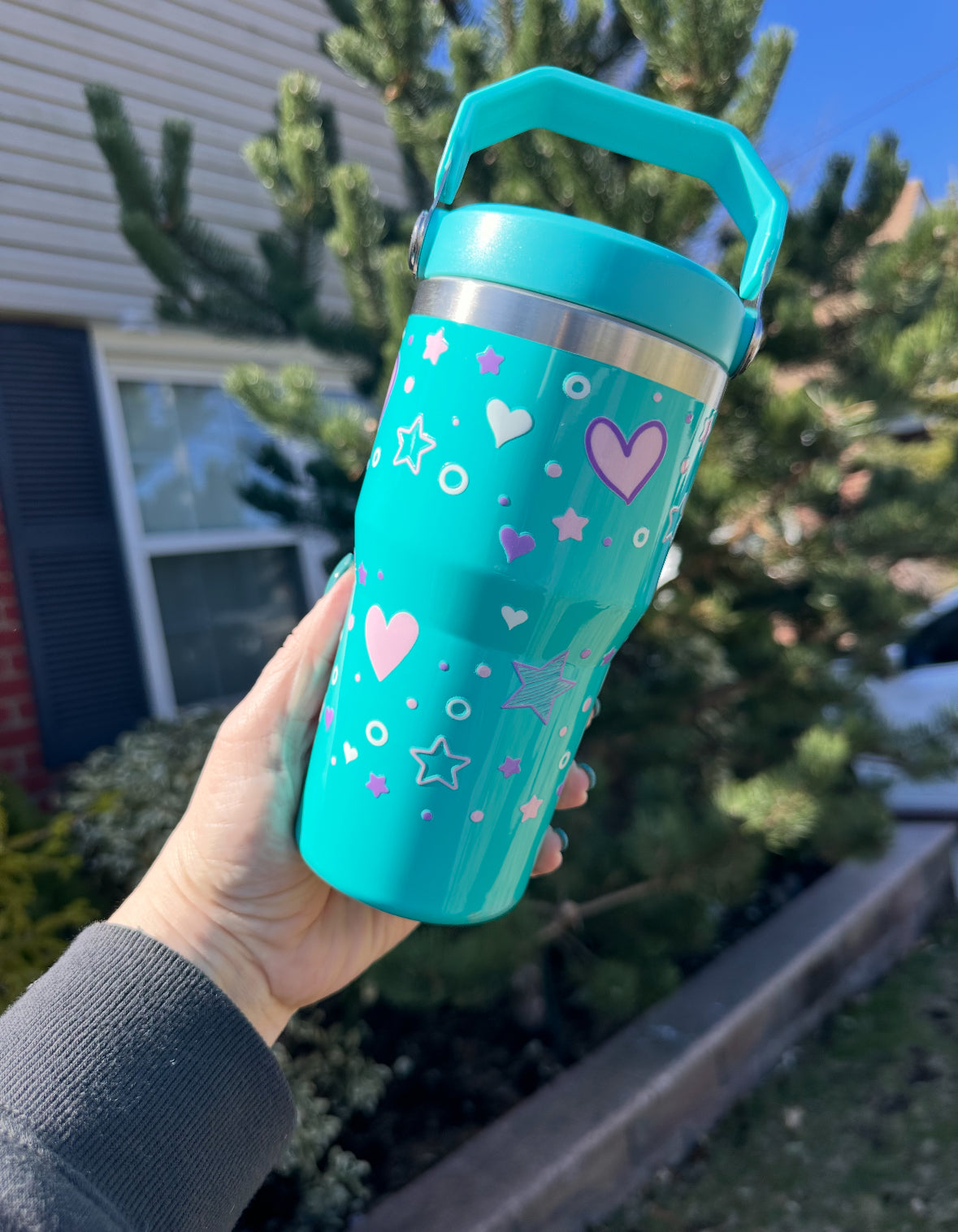 Hearts & Stars - Flip Straw Tumbler