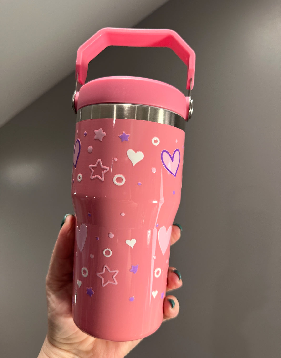 Hearts & Stars - Flip Straw Tumbler