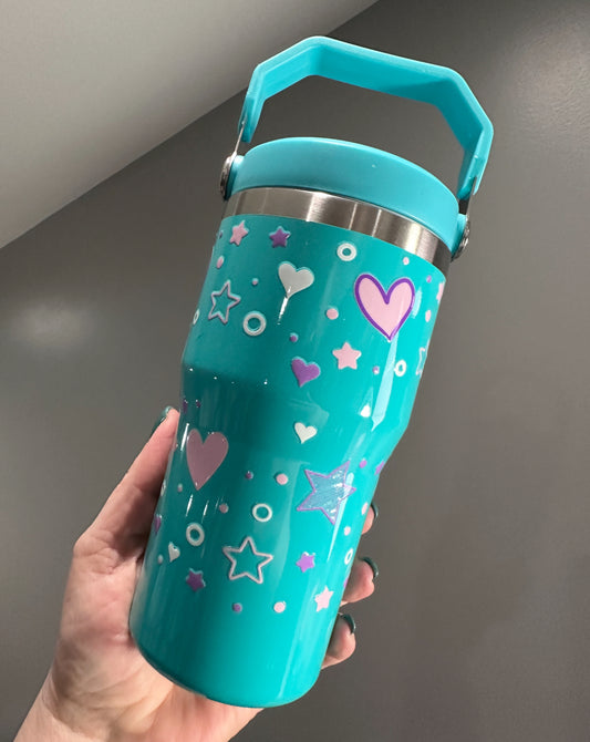 Hearts & Stars - Flip Straw Tumbler