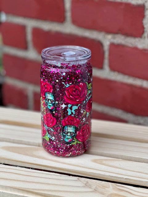 Frankenstein Snow Globe Cup w/ Lid