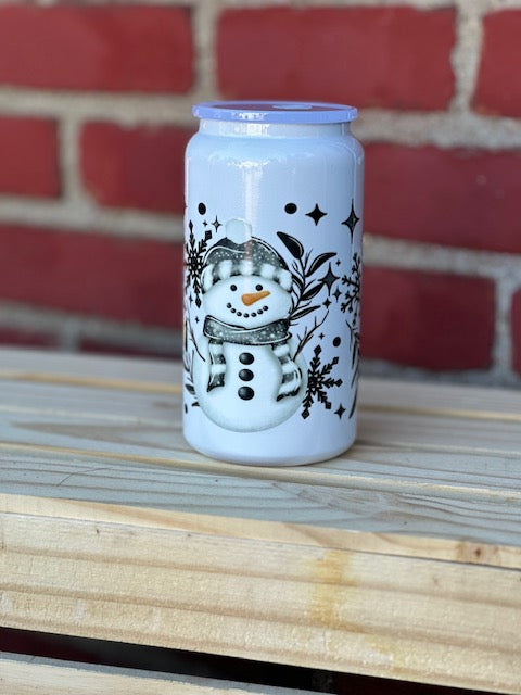 Snowman Stainless Steel Cup w/ Lid