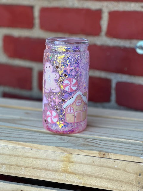 Christmas Cookie Snow Globe Cup w/ Lid