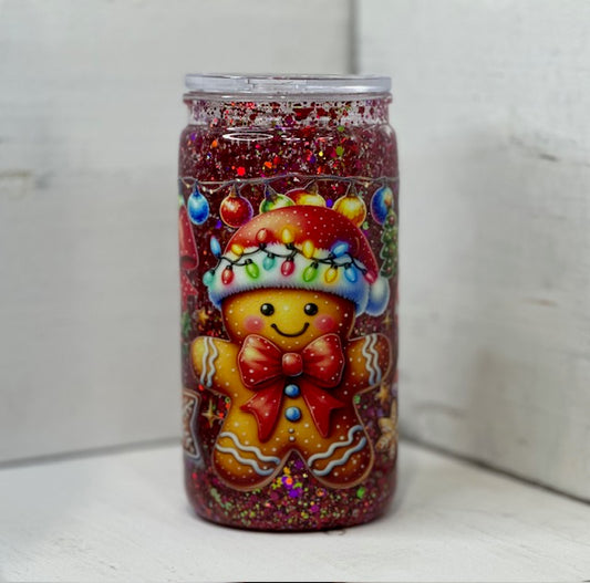 Gingerbread Snow Globe Cup w/ Lid