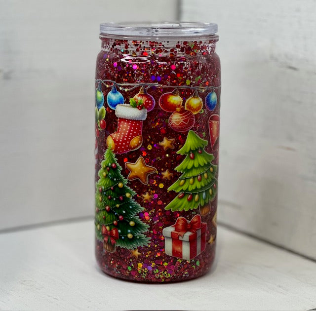 Gingerbread Snow Globe Cup w/ Lid