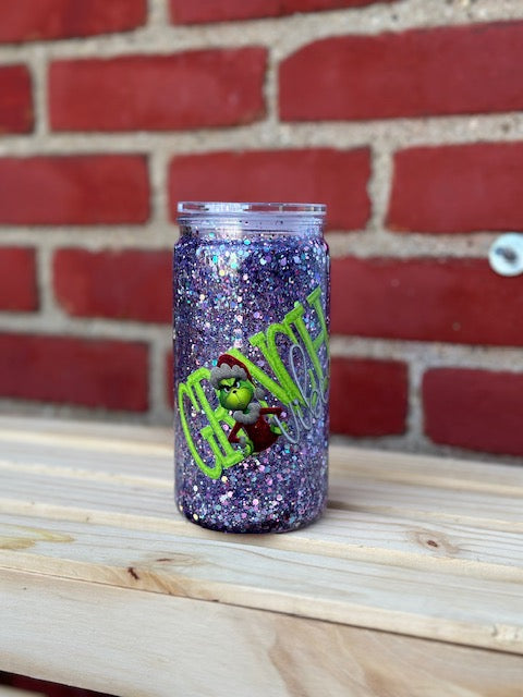Mr. Green Guy Snow Globe Cup w/ Lid