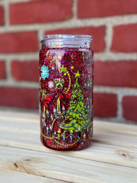 Woo Christmas Snow Globe Cup w/ Lid