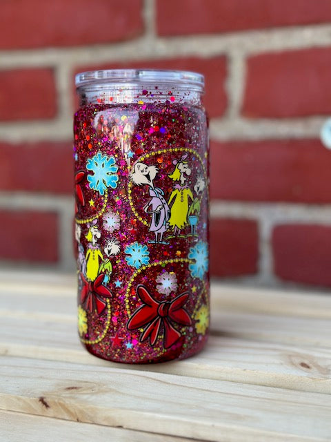 Woo Christmas Snow Globe Cup w/ Lid