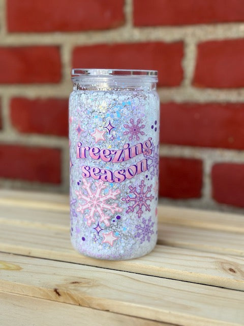 Freezing Season Snow Globe Cup w/ Lid