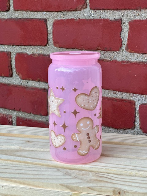 Christmas Cookie Acrylic Cup w/ Lid